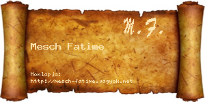 Mesch Fatime névjegykártya